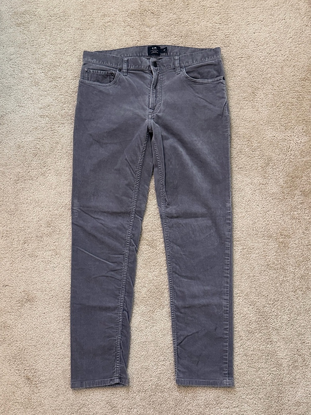 Club Monaco Men's Charcoal Gray Corduroy Pants
